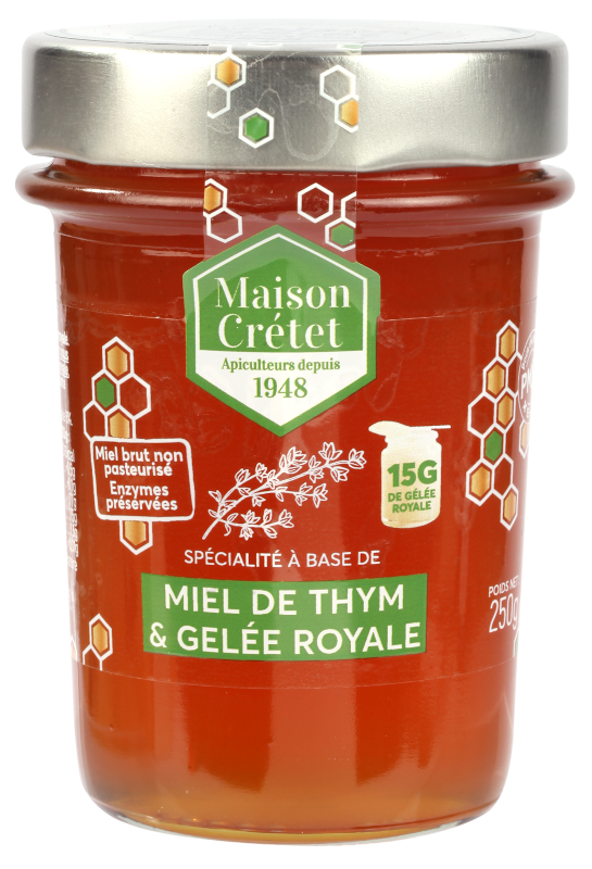 miel enrichis miel thym gelée royale 250g