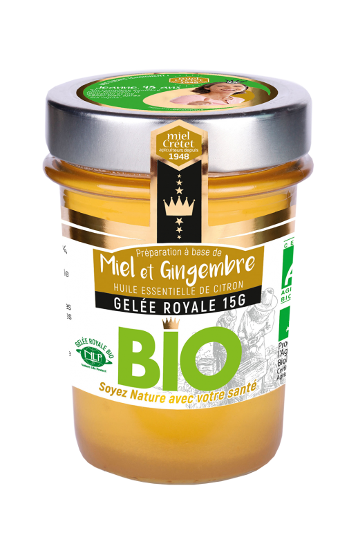 miels enrichis gelee royale gingembre bio