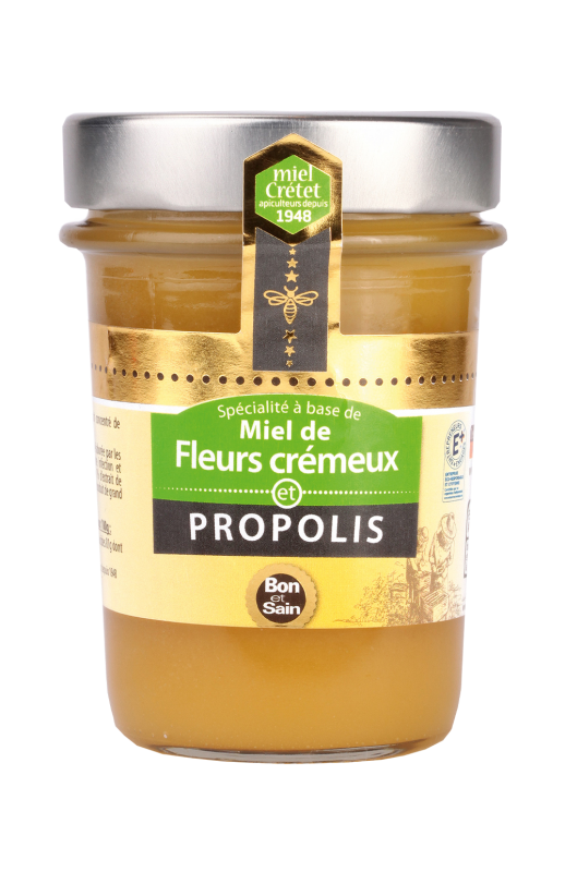 miels enrichis propolis fleurs cremeux