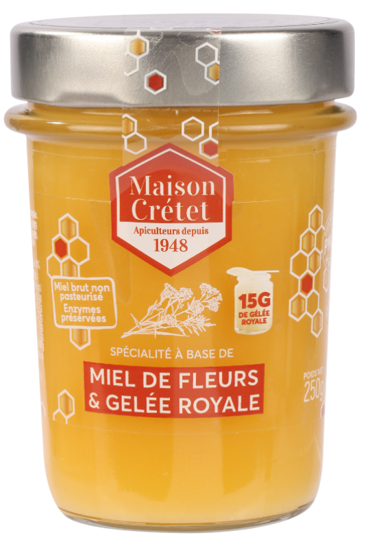 miels enrichis miel fleurs gelée royale 250g